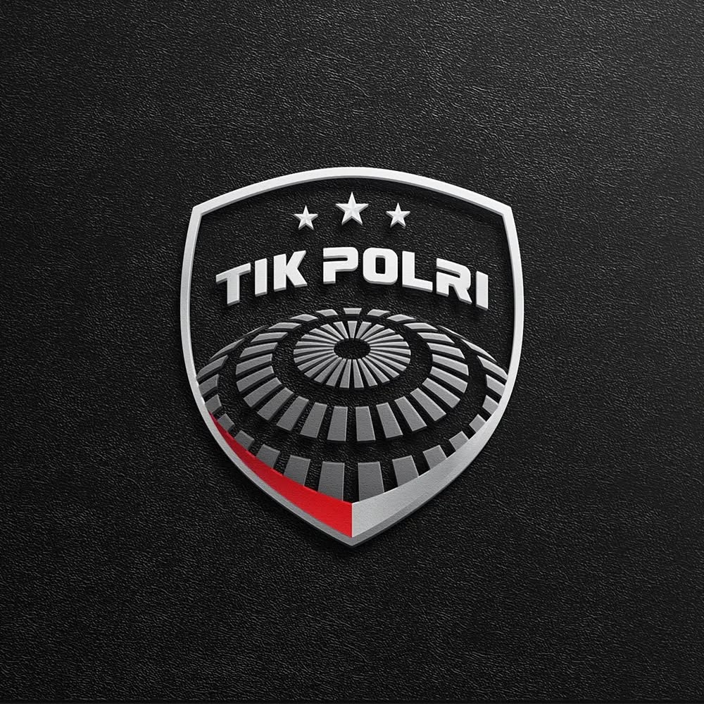 a logo on a black surface