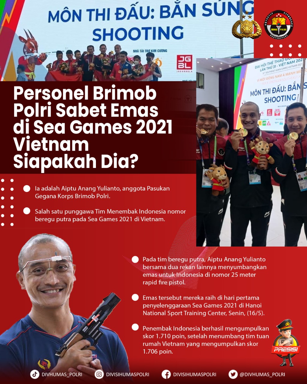 aiptu anang yulianto yang tergabung dalam tim menembak indonesia berhasil sabet emas di sea games 2021 vietnam 47011