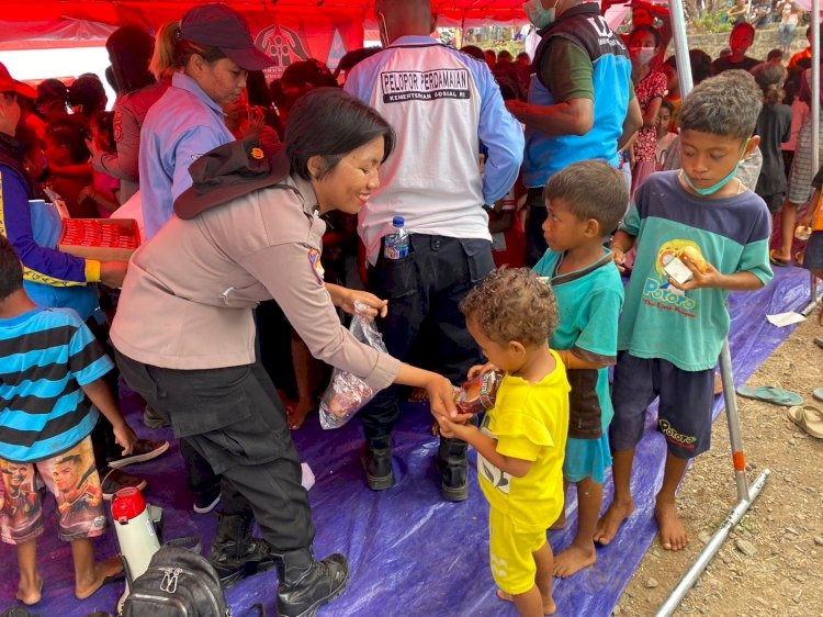anak anak korban erupsi lewotobi kembali tersenyum setelah ikuti trauma healing bersama polda ntt 80813
