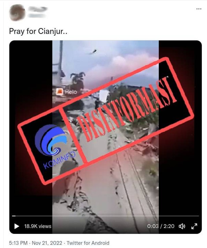 disinformasi video kerusakan jalan pasca gempa cianjur 52057