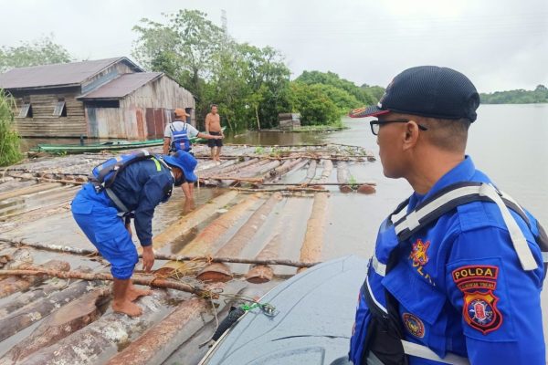 ditpolairud polda kalteng amankan 200 batang kayu pembakalan liar di sungai mentaya 49705