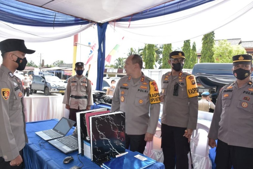guna pengamanan berjalan lancar dan tertib kapolda jambi cek kesiapan pos pam di merangin 46493
