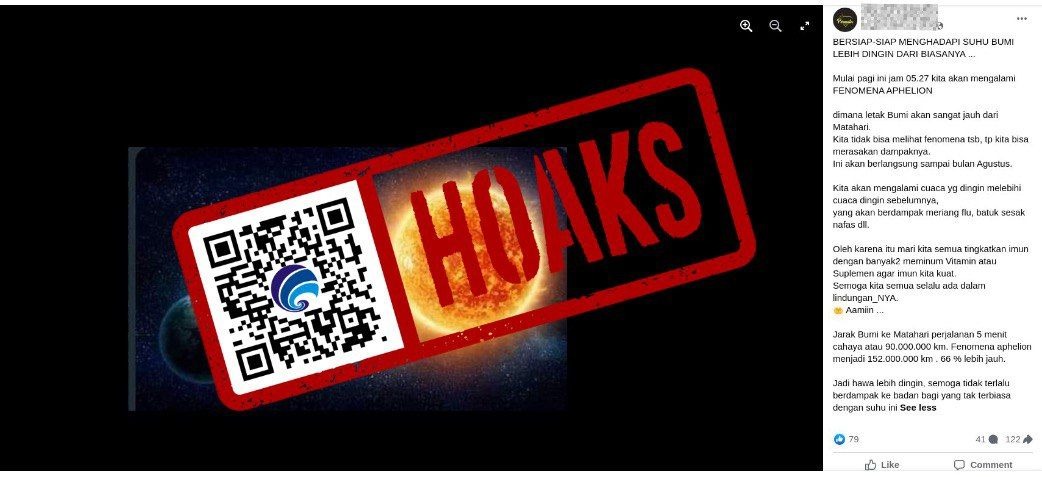 hoaks fenomena aphelion nanti membuat suhu bumi lebih dingin 76360