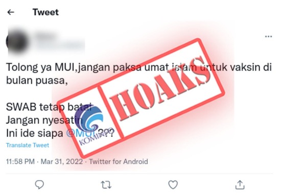 hoaks vaksin dan tes swab membatalkan puasa 45709