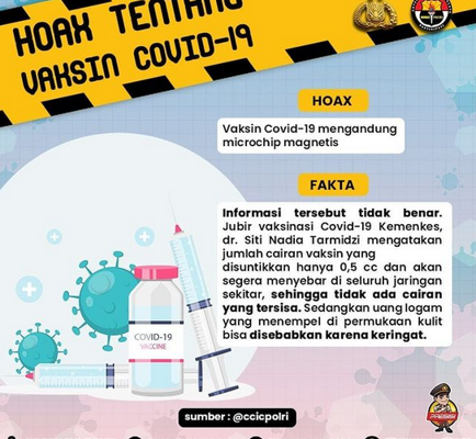 hoax tentang vaksin covid 19 mengandung microchip magnetis 7641