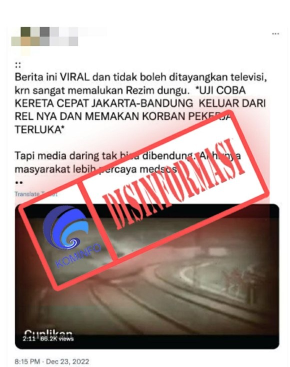 hoax uji coba kereta cepat jakrta bandung alami kecelakaan 52899