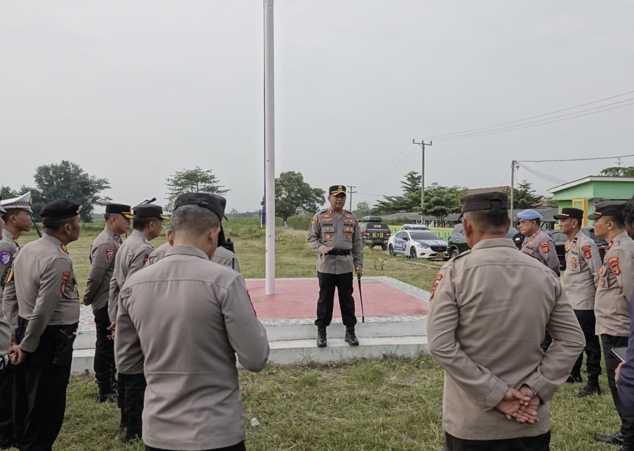 kapolres lampung tengah pimpin langsung pengamanan dalam rangka kunker kementan ri 83721