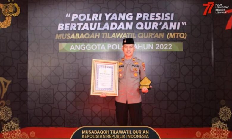 kapolsek trimurjo berhasil juarai lomba mtq mabes polri 50565