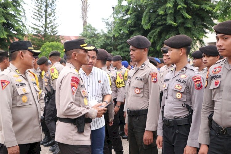karoops polda ntt gelar pengecekan kembali personel bko polres jajaran pam pemilu 2024 70457