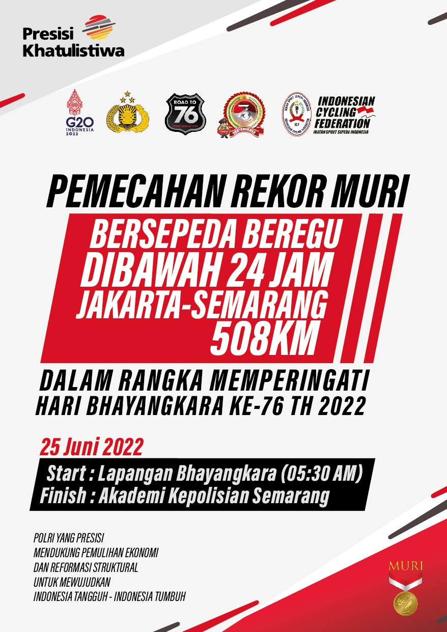 pemecahan rekor muri bersepeda jakarta semarang 24 jam warnai hari bhayangkara ke 76 47810