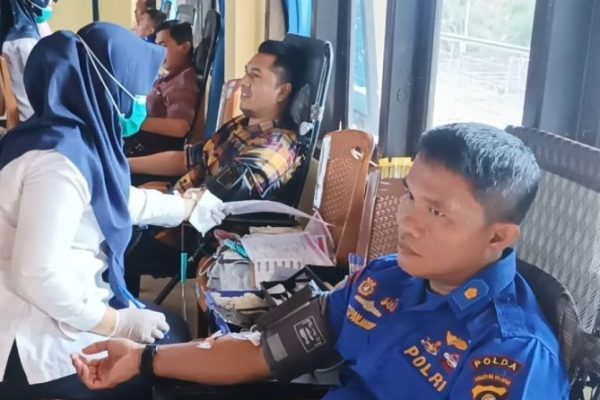 polairud polda sumsel kumpulkan 300 kantong darah untuk korban cianjur 51834