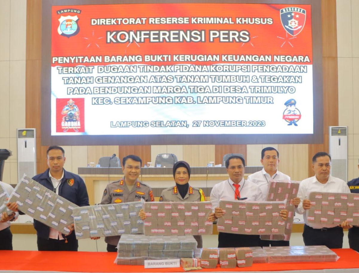 polda lampung berhasil amankan barang bukti rp 935 m kasus korupsi bendungan margatiga 66788