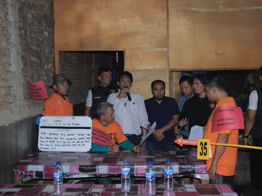 polda sumut gelar rekonstruksi kebakaran rumah sempurna pasaribu 76666