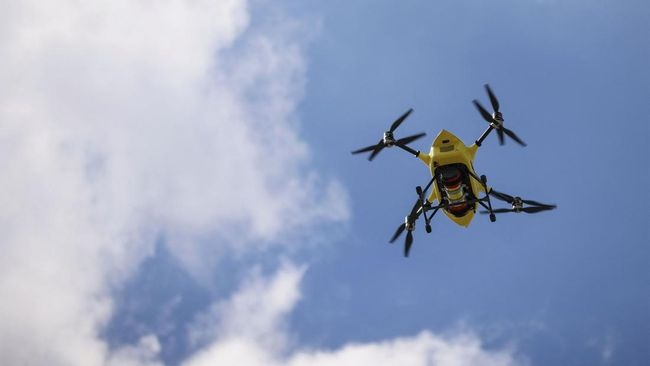 polisi mengerahkan tim drone untuk menyisir lokasi pengungsian warga yang terdampak gempa cianjur 51903