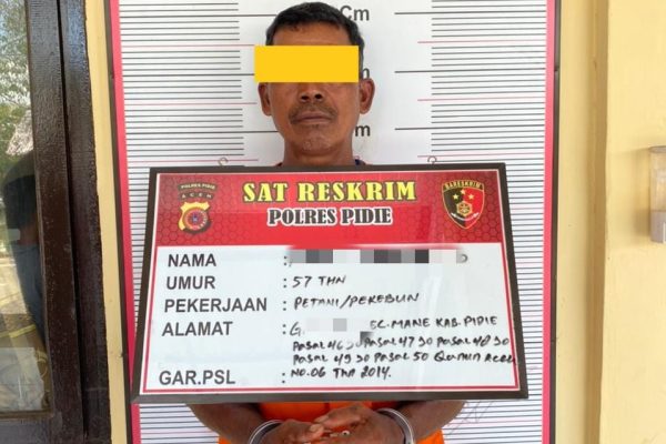 polres pidie amankan pelaku pencabulan terhadap anak tirinya 50090