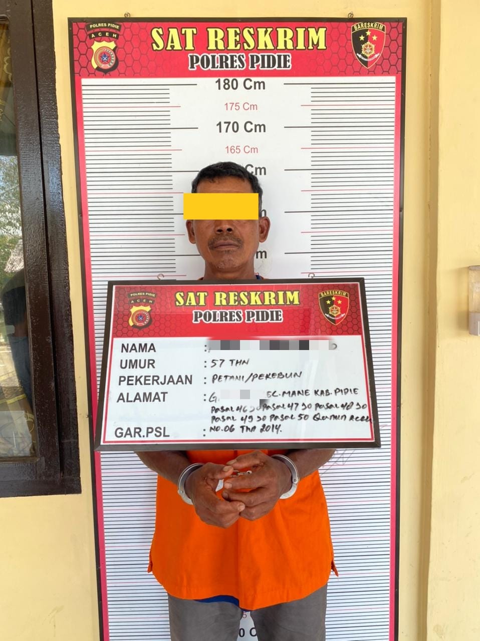 polres pidie amankan pelaku pencabulan terhadap anak tirinya 50090