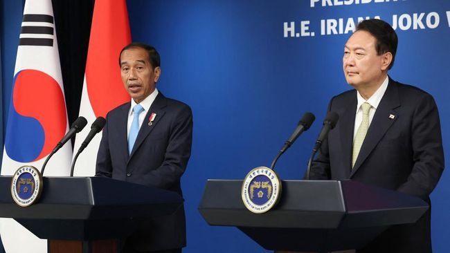 sambut presiden jokowi presiden yoon pamer jet kf 21 kolaborasi korsel ri 48596