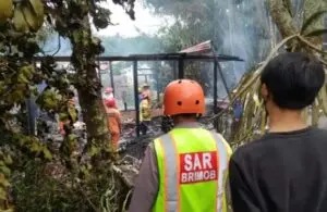 satbrimob polda kaltim sigap membant evakuasi korban kebakaran di gunung guntur kalimantan 49189