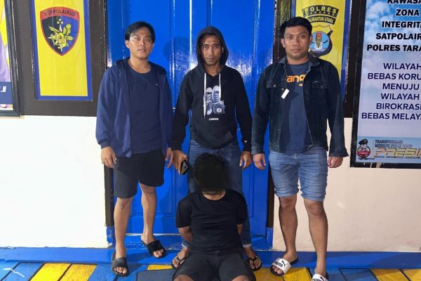 satpolairud tarakan berhasil mengamankan pelaku pencurian kas mesin speedboat 40 pk 84419