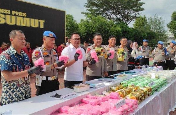 sebanyak 145kg narkotika berhasil dimusnahkan di sumut 82441