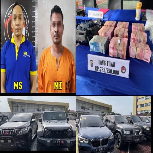tppu kasus narkoba polda riau sita barang bukti senilai 3 2 milyar mobil mewah dan uang tunai dari 2 gembong narkoba 46992