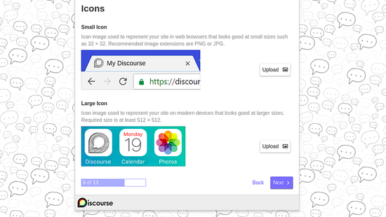 Cara Install dan Konfigurasi Discourse Forum di Ubuntu 18.04 Upload Icons