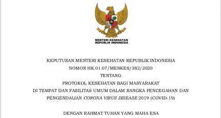 Menkes Terbitkan Protokol Kesehatan di Tempat Umum