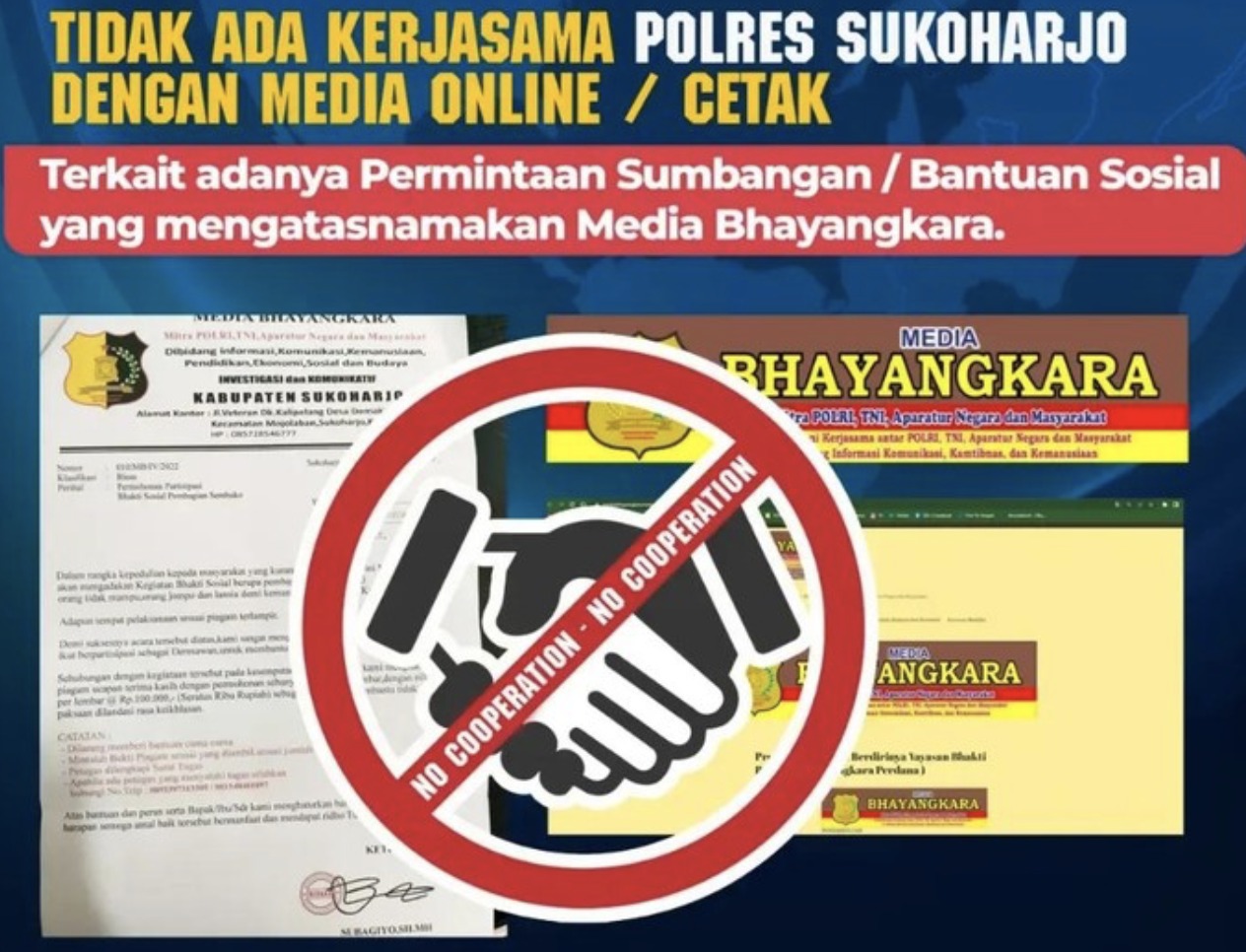 ada laporan permintaan sumbangan polisi tegaskan media bhayangkara bukan dari polri 46425