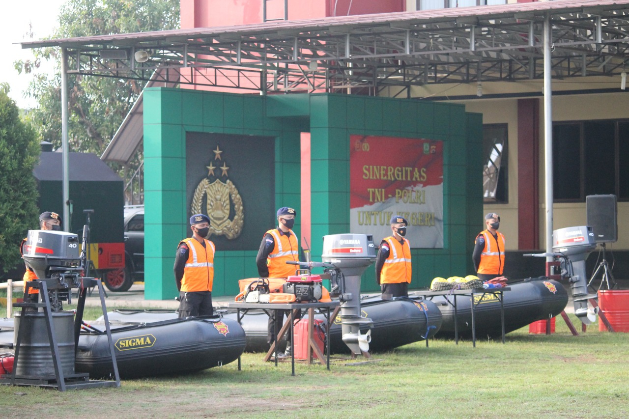antisipasi hadapi bencana alam brimob banten gelar apel pasukan dan peralatan 27280