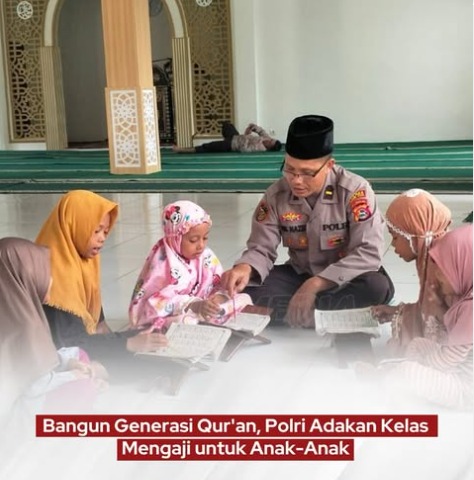 bangun generasi qur an polri adakan kelas mengaji untuk anak anak 84531