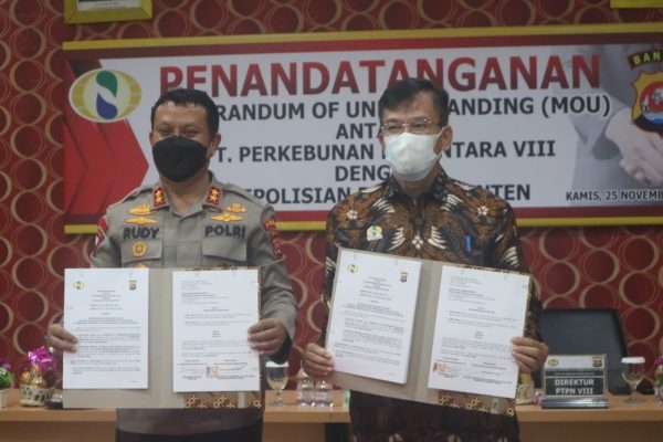 berikan jaminan keamanan kapolda banten tandatangani mou pengamanan dengan obvitnas ptpn viii 25133