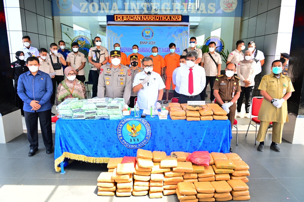 bnnp aceh musnahkan 31 kg narkoba jenis sabu dan ganja 9734