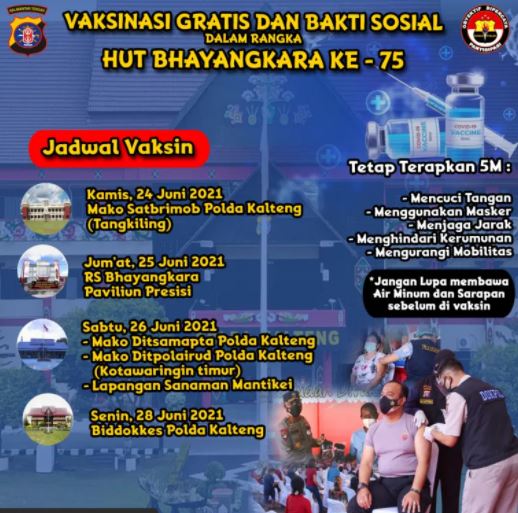 central kalimantan regional police mass vaccination continues check the location now 39442