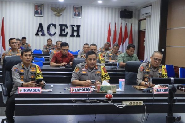 dalam rangka pengamanan pon xxi kapolda aceh gelar rapat secara virtual 72295