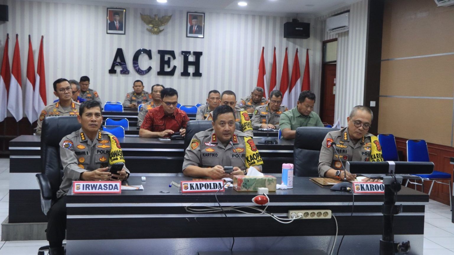dalam rangka pengamanan pon xxi kapolda aceh gelar rapat secara virtual 72295