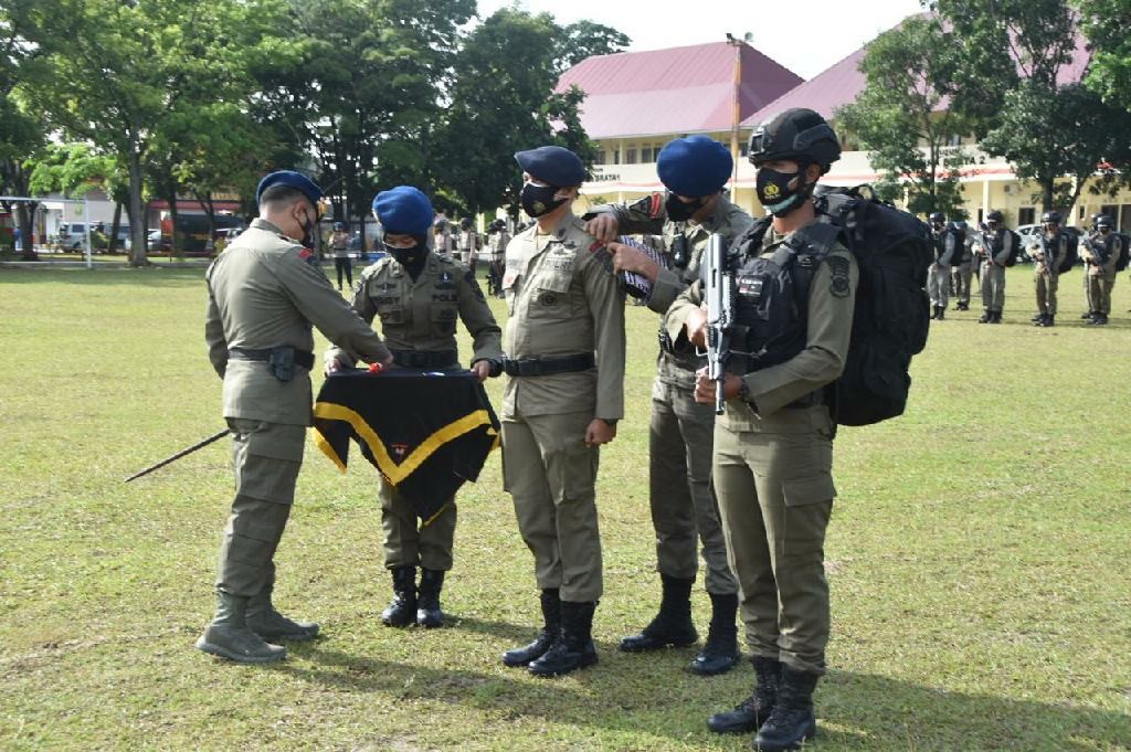 dansat brimob polda riau buka latihan pra operasi dalam rangka pengamanan pon xx tahun 2021 di papua 18187