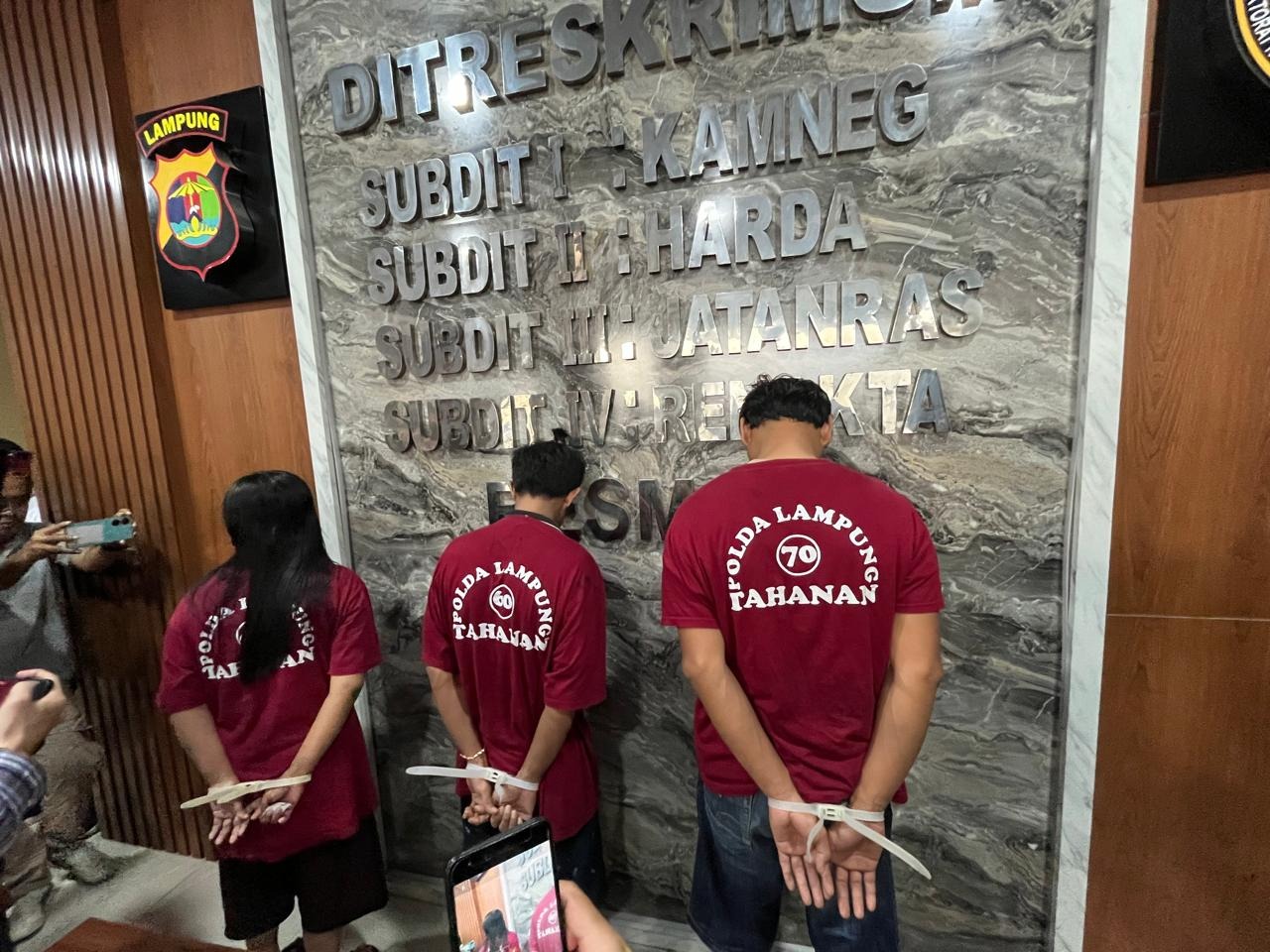 diringkus di lokasi yang berbeda tiga pelaku tppo berhasil diamankan polda lampung 75109