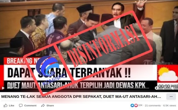 disinformasi dpr sepakat antasari azhar dan ahok jadi anggota dewas kpk 63308