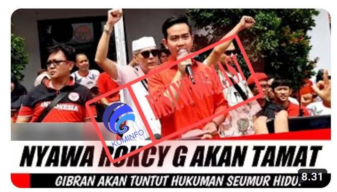 disinformasi gibran rakabuming pimpin pasukan untuk tuntut rocky gerung dipenjara seumur hidup 62475