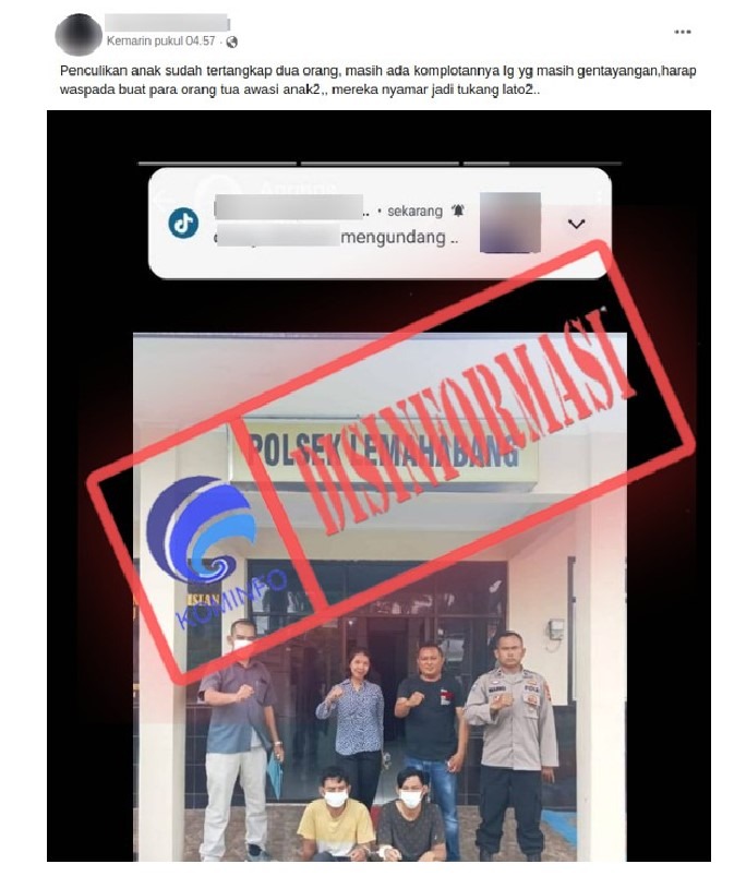 disinformasi penangkapan pelaku penculikan di lemahabang 53861