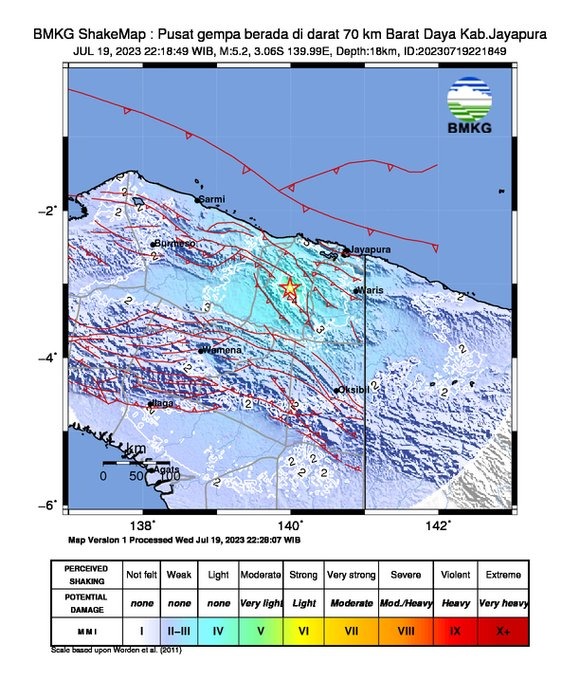 gempa magnitudo 52 guncang jayapura papua 61200