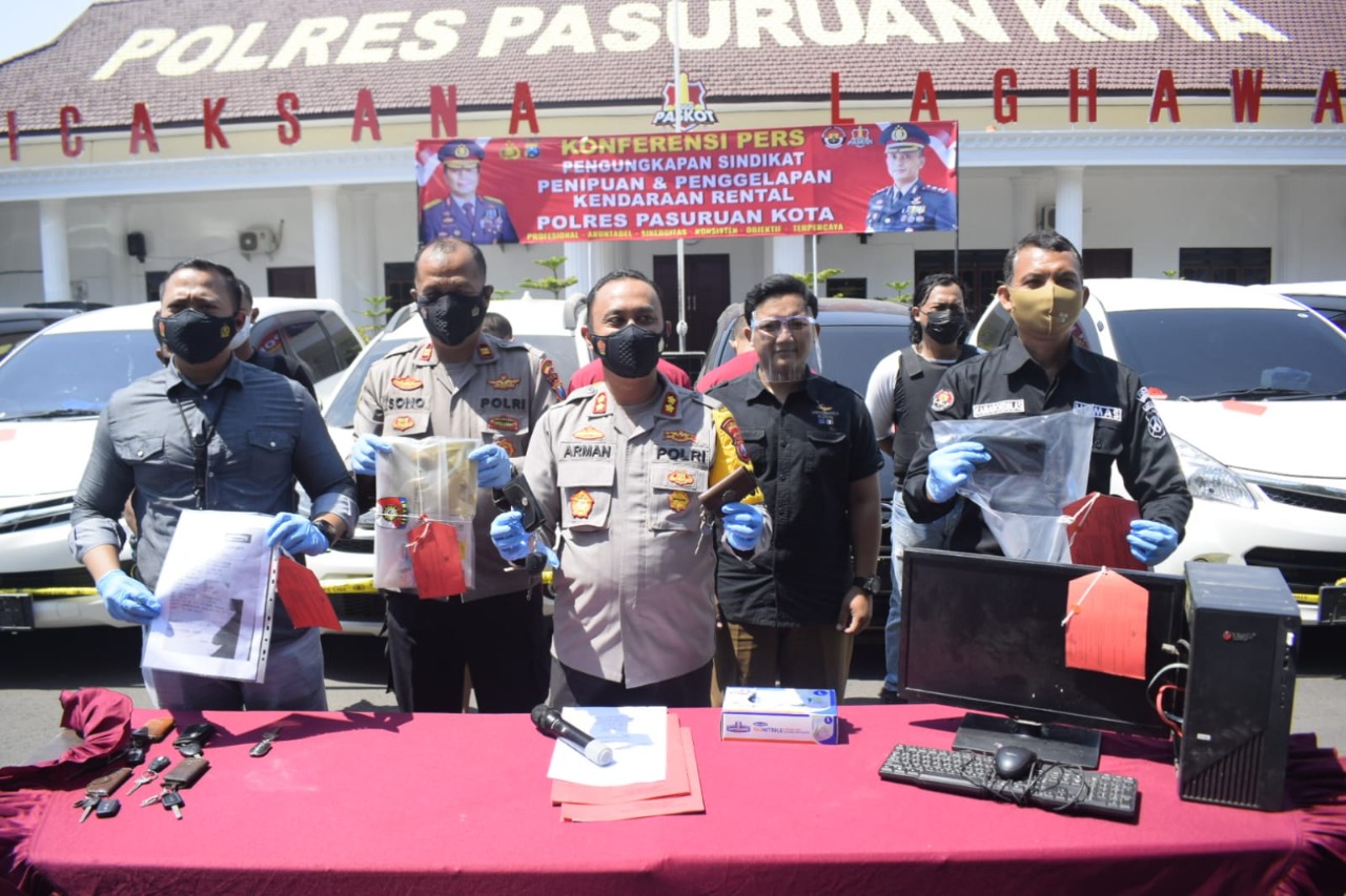 getting hundreds of millions of rupiah fraud syndicate and car rental embezzlement arrested by pasuruan city resort police 43356