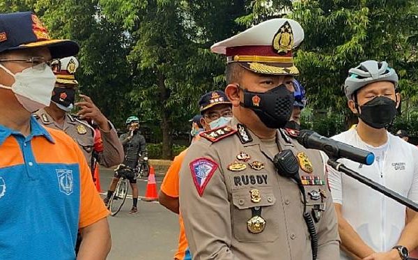 greater jakarta metropolitan police socializes road bike trials in sudirman thamrin 39180