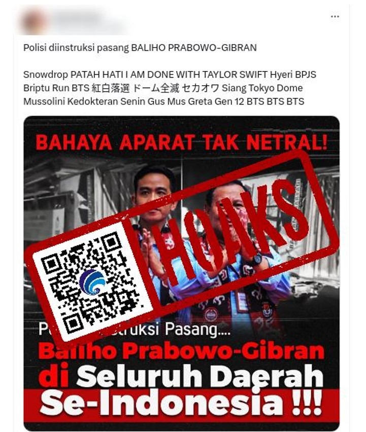 hoaks aparat kepolisian dituding ikut serta pemasangan prabowo gibran 66213