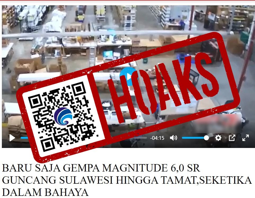 hoaks gempa berkekuatan 60 magnitudo hancurkan pulau sulawesi 72554