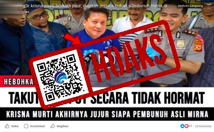 hoaks irjen pol krishna murti mengaku bahwa pembunuh mirna salihin bukan jessica wongso 67757