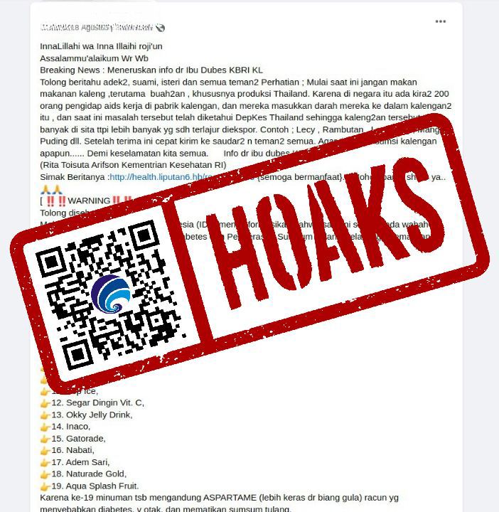 hoaks makanan impor thailand karena mengandung darah 78033