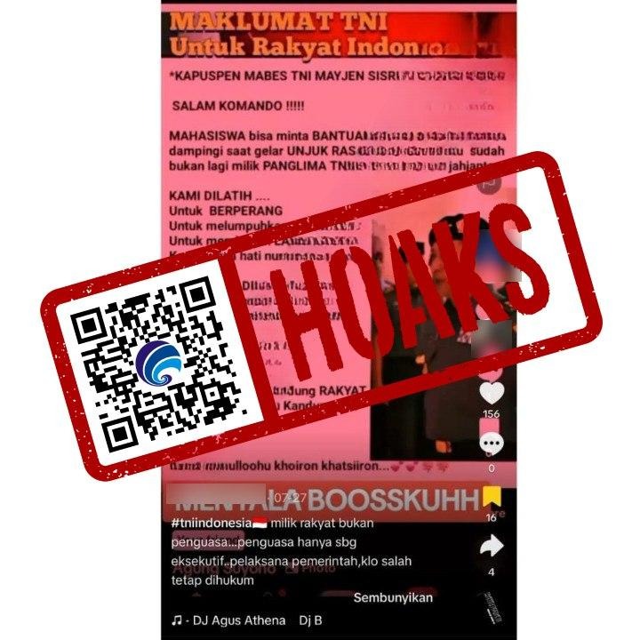 hoaks maklumat tni untuk masyarakat pada agustus 2024 78219
