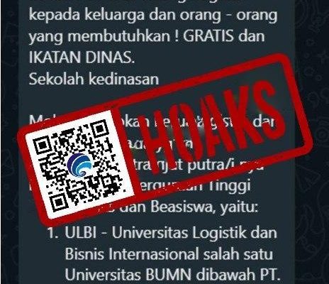hoaks pendaftaran kuliah gratis ikatan dinas 72910