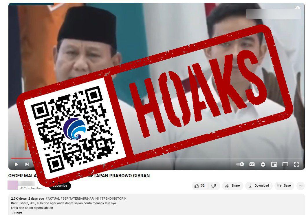 hoaks penetapan prabowo gibran ditunda kpu 73257